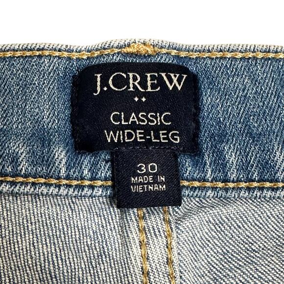 J.Crew 2025 Classic Wide-Leg Blue Denim Jeans Cotton Light Wash Size 30 Womens - Picture 5 of 14